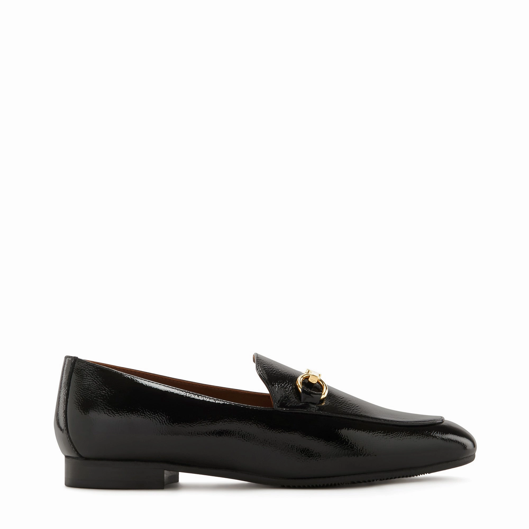 traveler Vend?me Fleur black calfskin patent leather loafers