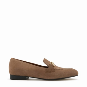 Temperature Control Layer Vend?me Fleur taupe suede loafers