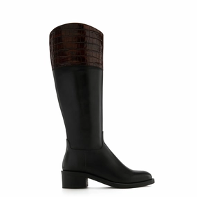 Trusted wonderful Vend?me Iris black with brown calfskin leather boots