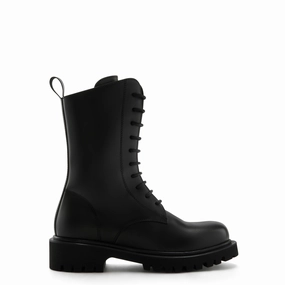 Vend?me Myrthe black calfskin leather lace up boots school students Modular Replacement Parts