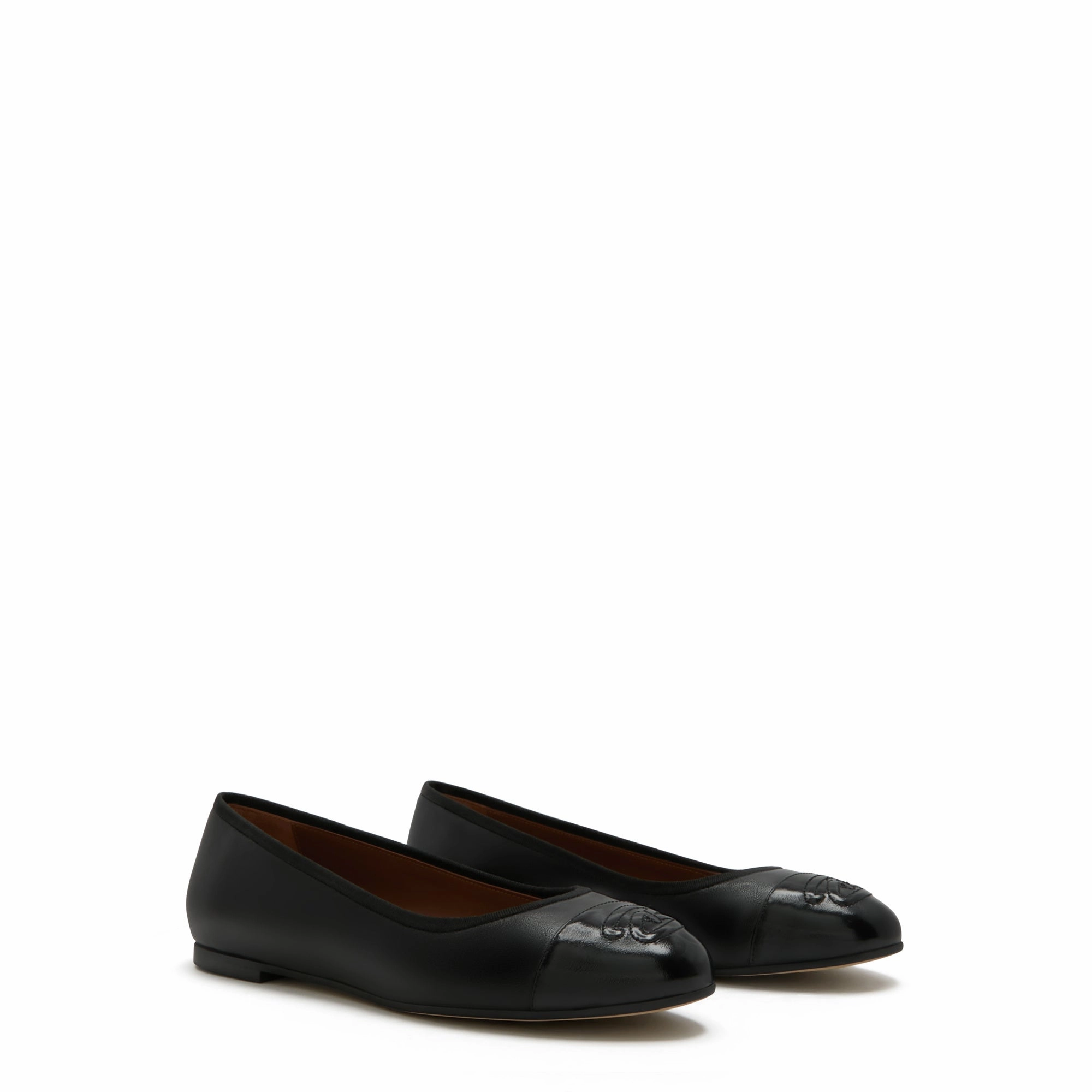 mass - produced Vendo?me Ynes black calfskin leather ballerinas