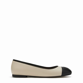 Vendo?me Ynes cream calfskin leather ballerinas Anatomical shape