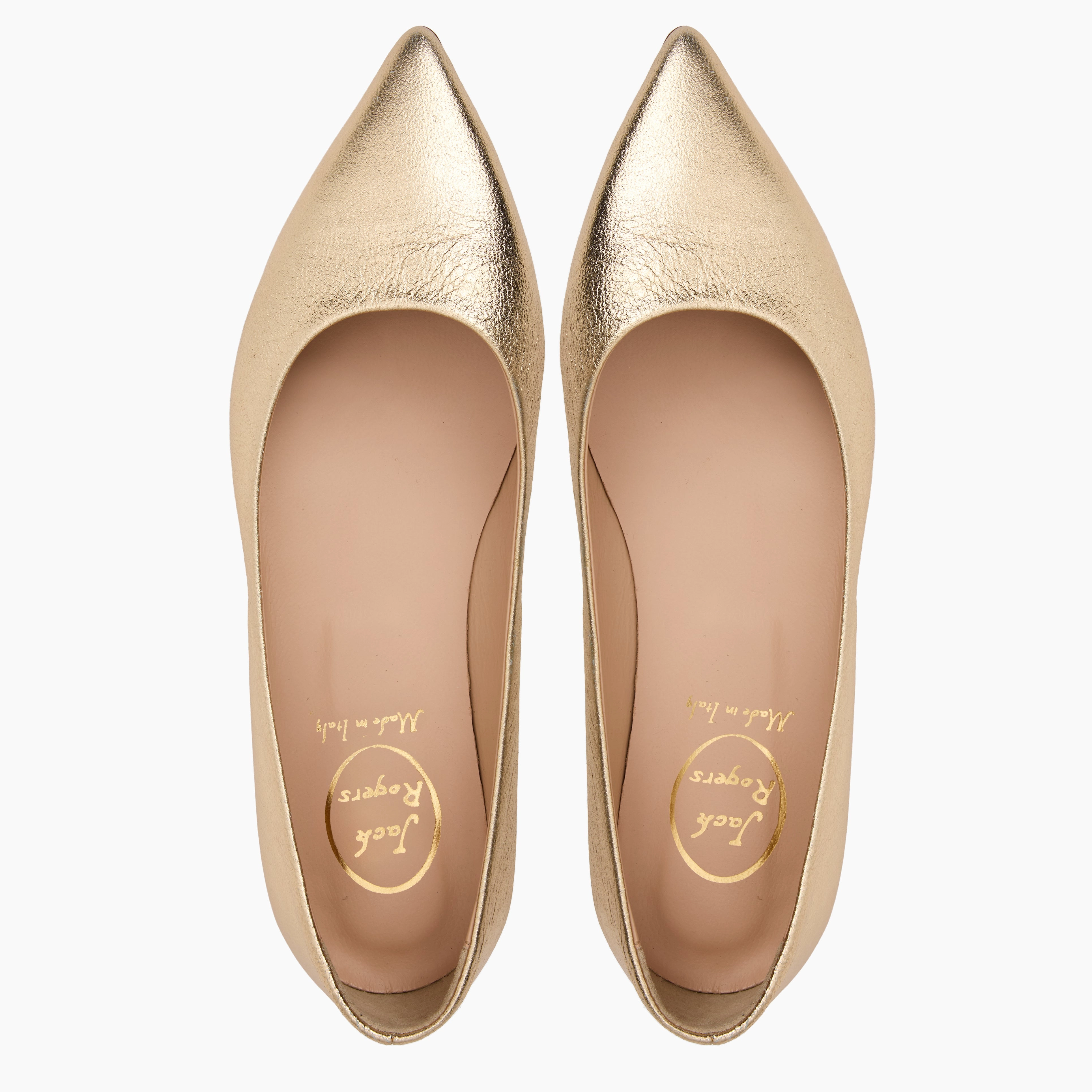 Gabrisa Italian Leather Pointed Toe Flat Guest Side Flower Walk