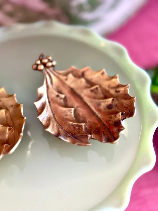 Vintage Brass Trinket Dish, The Holly 382, Colonial Va, Hampton, Va, 2 Available, Sold Separately