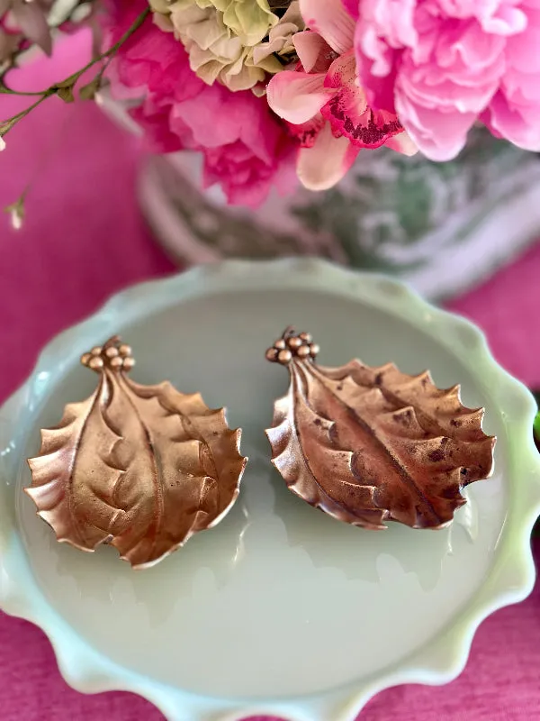 Vintage Brass Trinket Dish, The Holly 382, Colonial Va, Hampton, Va, 2 Available, Sold Separately