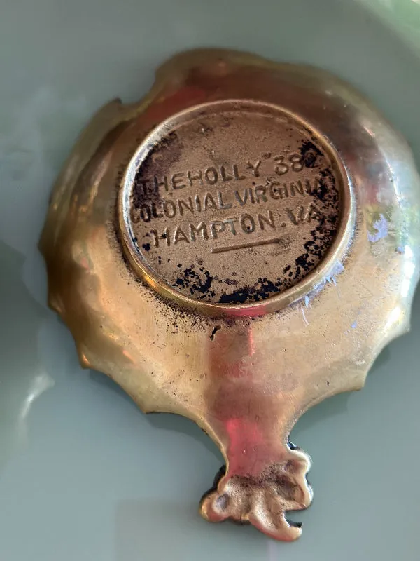 Vintage Brass Trinket Dish, The Holly 382, Colonial Va, Hampton, Va, 2 Available, Sold Separately