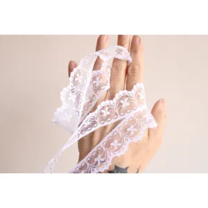 Vintage White Lace Trim, 3 Yards, 1.25" wide, Nylon