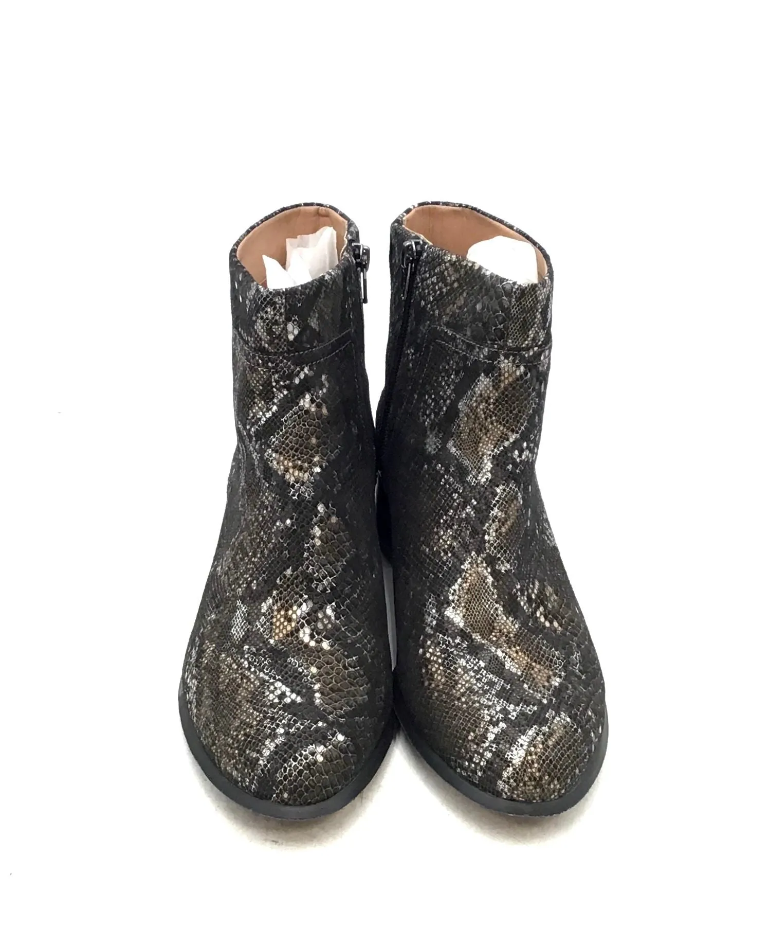 Vionic Women's Kamryn Brown Snake Print Block Heel Ankle Boots - Size 9.5