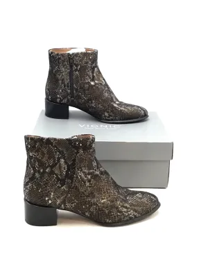 Vionic Women's Kamryn Brown Snake Print Block Heel Ankle Boots - Size 9.5
