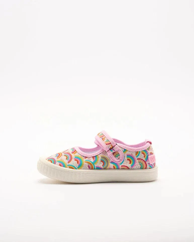 WALNUT MELBOURNE MARY JANE CANVAS RAINBOWS