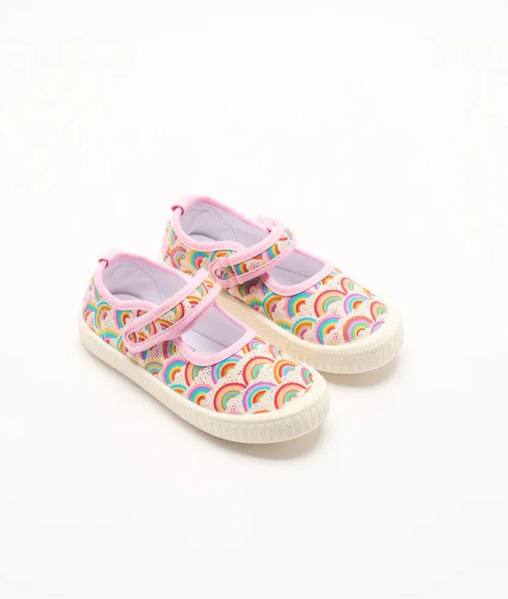 WALNUT MELBOURNE MARY JANE CANVAS RAINBOWS