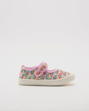WALNUT MELBOURNE MARY JANE CANVAS RAINBOWS