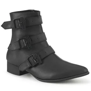 WARLOCK-50-C DemoniaCult Black Vegan Leather Sexy Unisex Boots (Alternative Footwear)