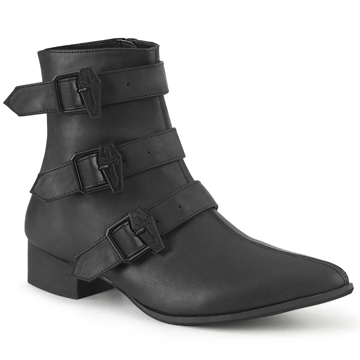 WARLOCK-50-C DemoniaCult Black Vegan Leather Sexy Unisex Boots (Alternative Footwear)