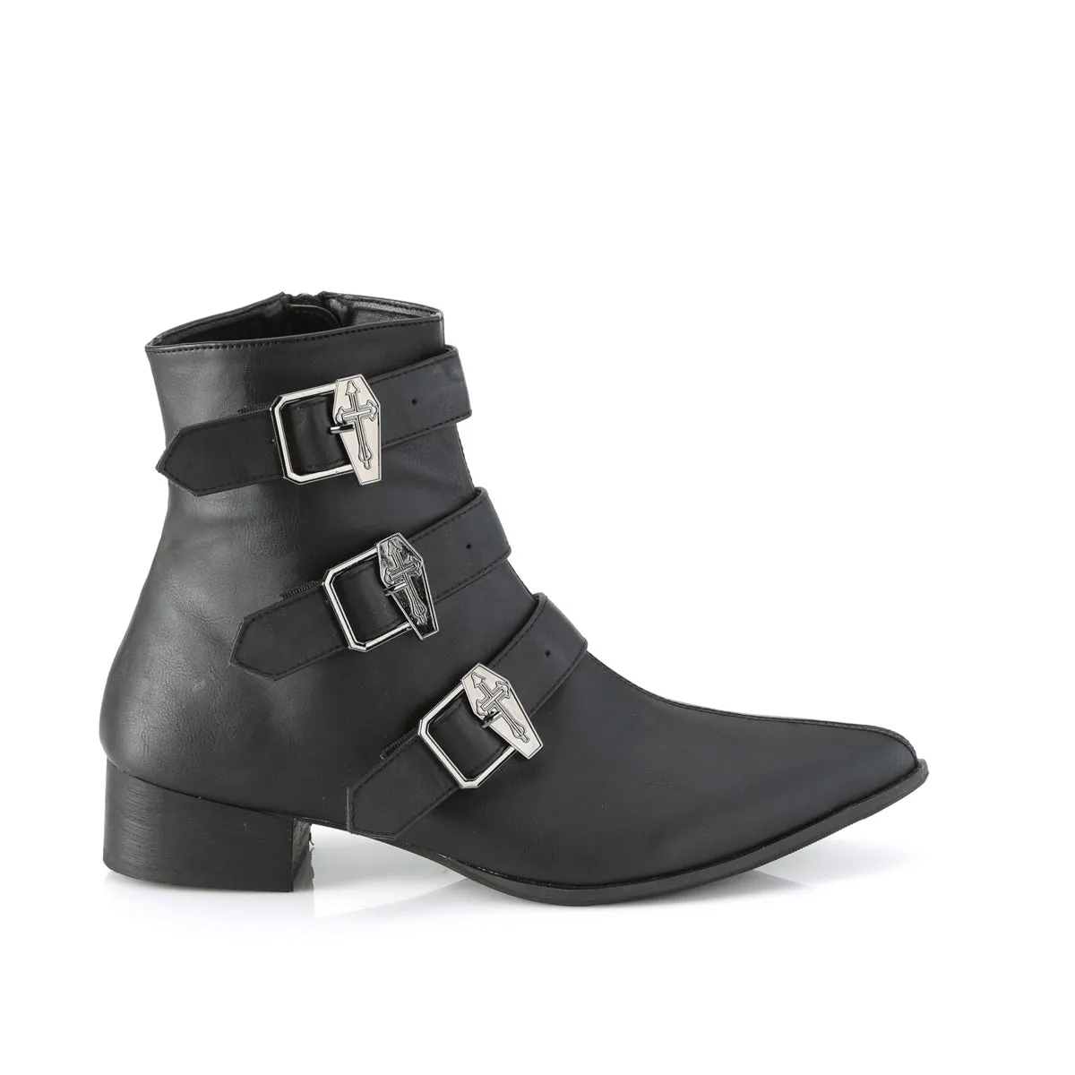 WARLOCK-50-C DemoniaCult Black Vegan Leather Sexy Unisex Boots (Alternative Footwear)