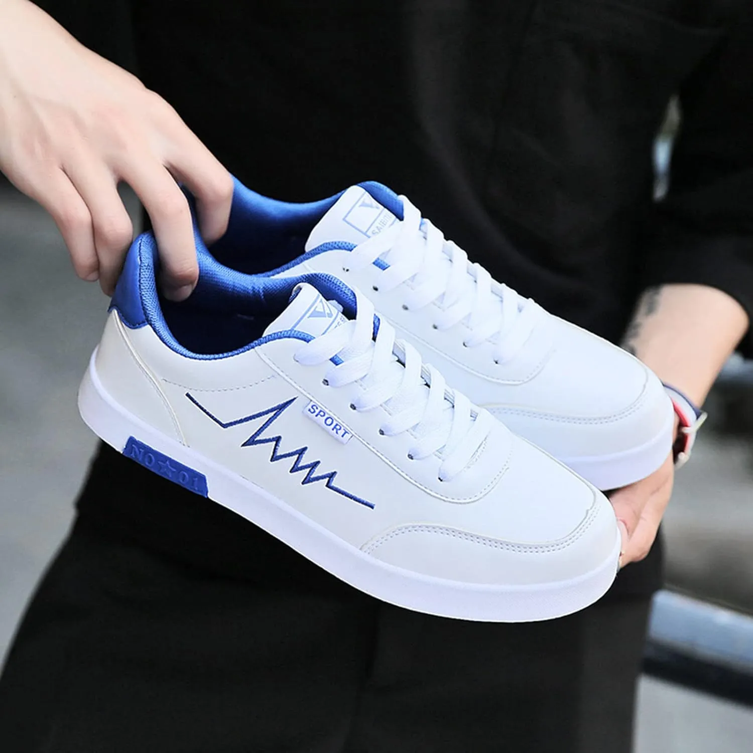 Warm Breathable Mesh Sports Casual Trainer Fabric Shoes Men's Casual Sneakers Mesh Breathable Walking Shoes