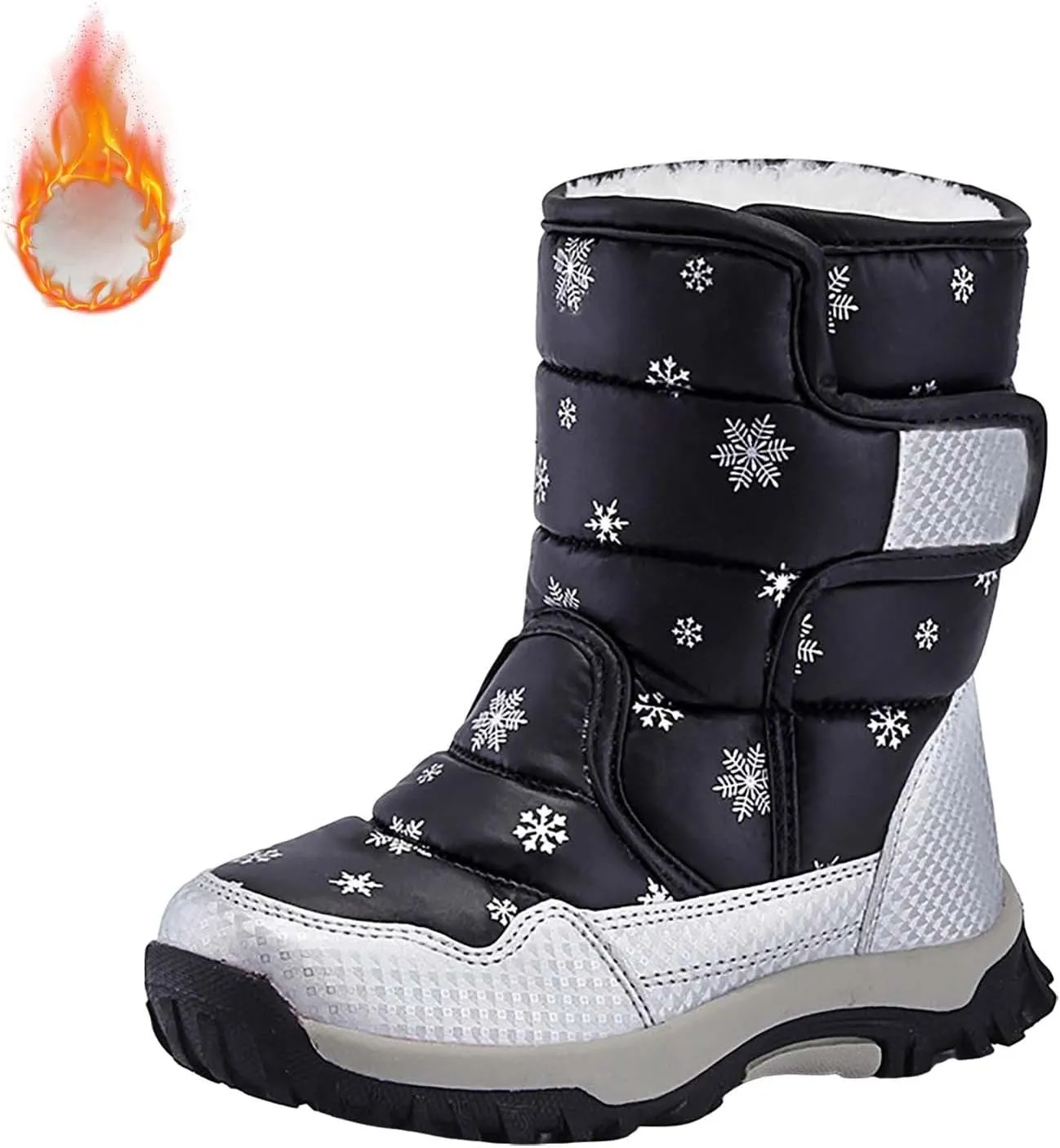 Water-proof Kids Snow Boots Girls Boys Toddlers Insulated Warm Fleece Lined Winter Outdoor Snow Boots for Children
