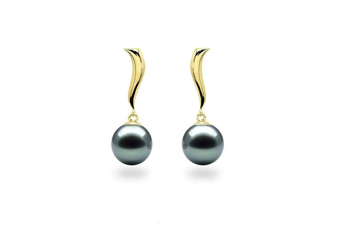 Wave Black Pearl Earrings