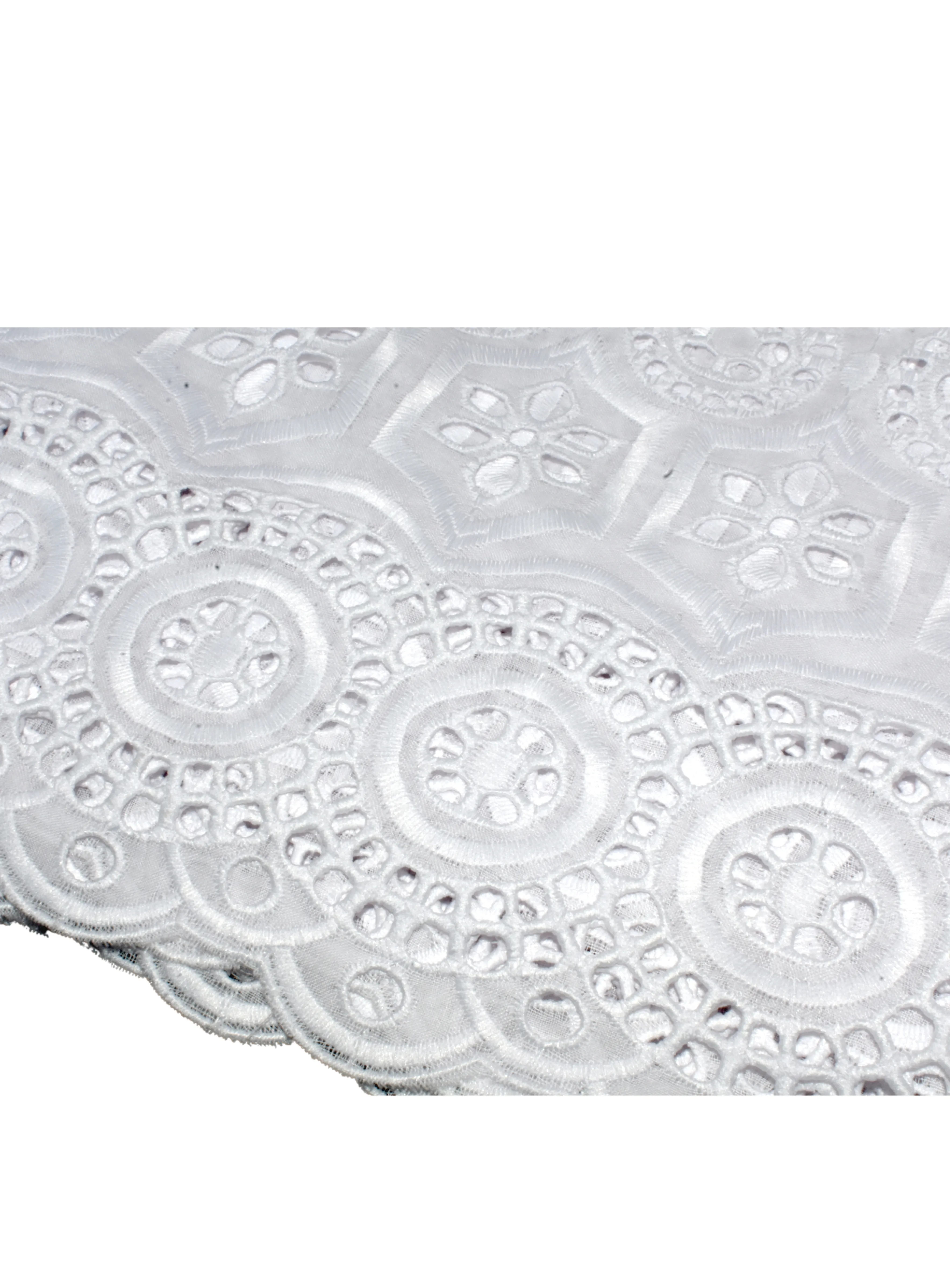 White African Print Lace Flowers and Circles - WL7