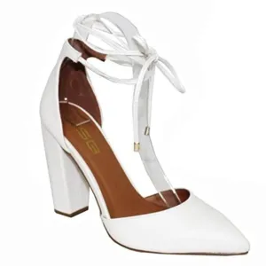 White Pointed Toe Heels