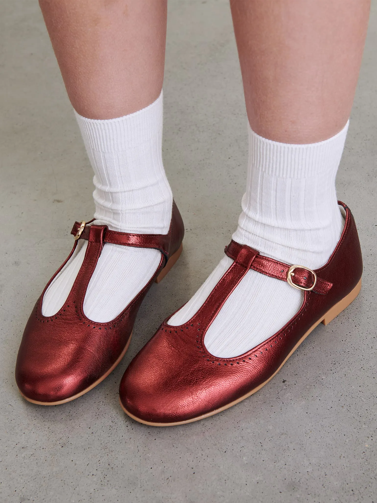 White Ribbed Short Kids Socks