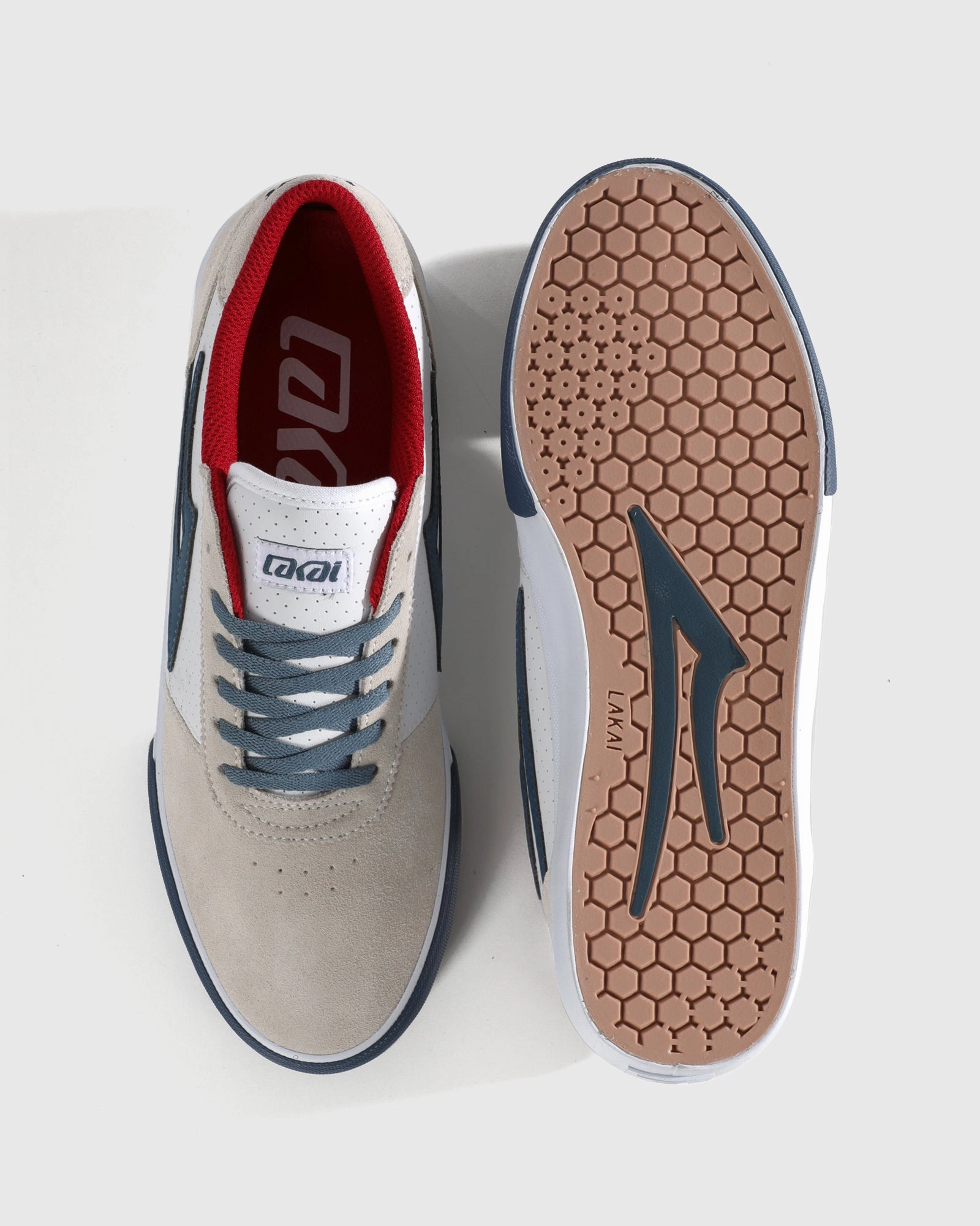 Manchester - White Suede Navy Perf Mountain Strong Lift Up
