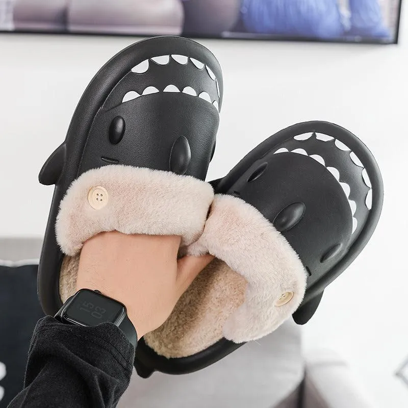 Winter Shark Shoes House Slippers - Warm Couple Slippers