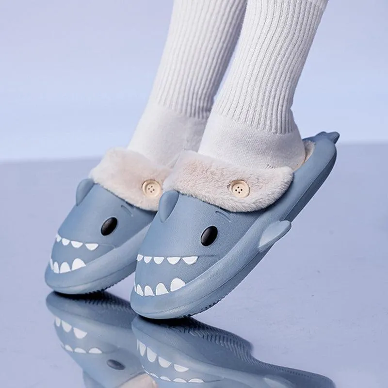 Winter Shark Shoes House Slippers - Warm Couple Slippers
