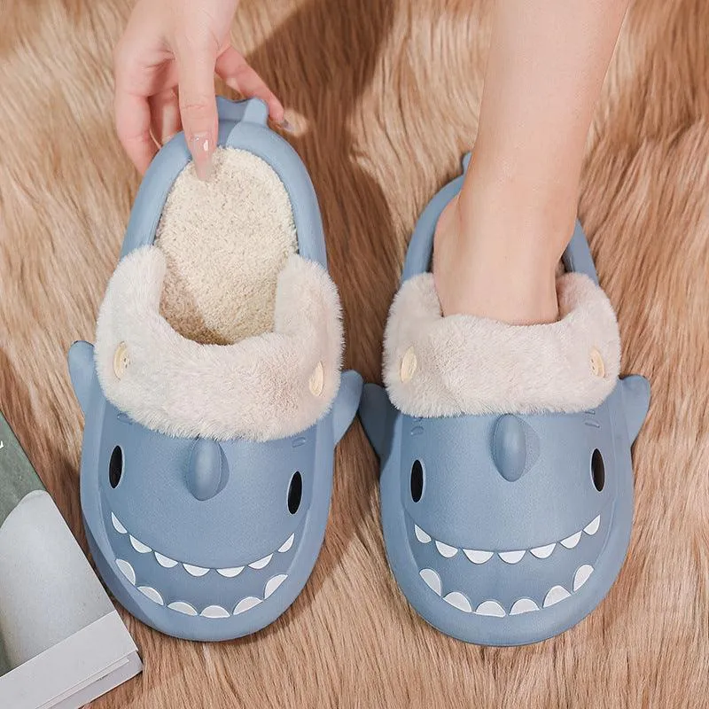 Winter Shark Shoes House Slippers - Warm Couple Slippers