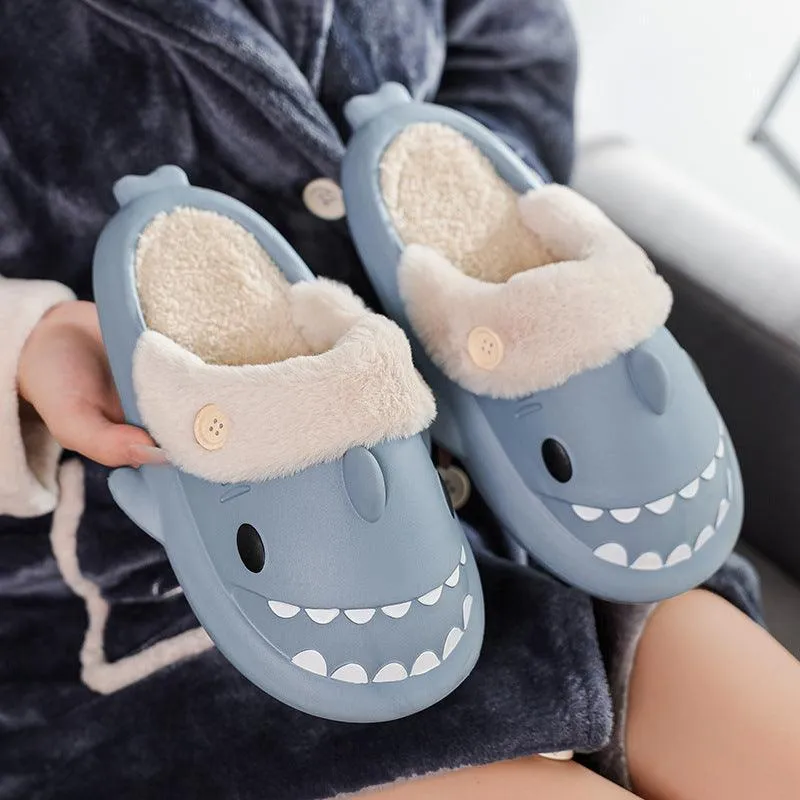 Winter Shark Shoes House Slippers - Warm Couple Slippers