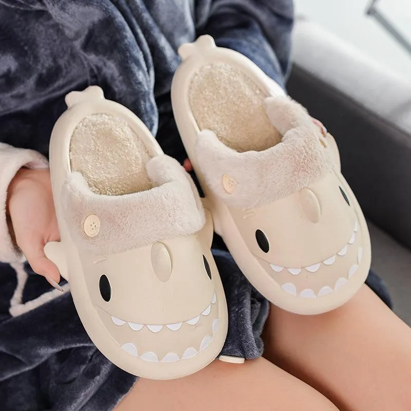 Winter Shark Shoes House Slippers - Warm Couple Slippers