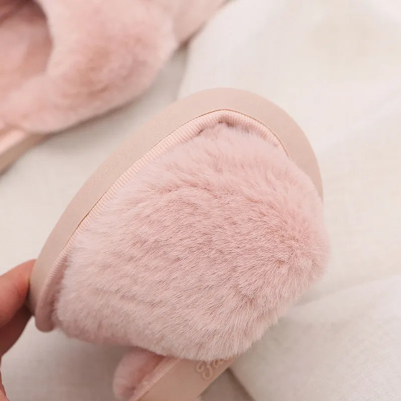 Winter Women House Faux Fur Fashion Slippers