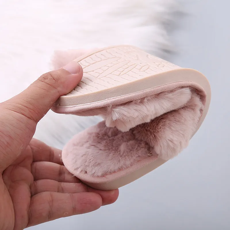 Winter Women House Faux Fur Fashion Slippers