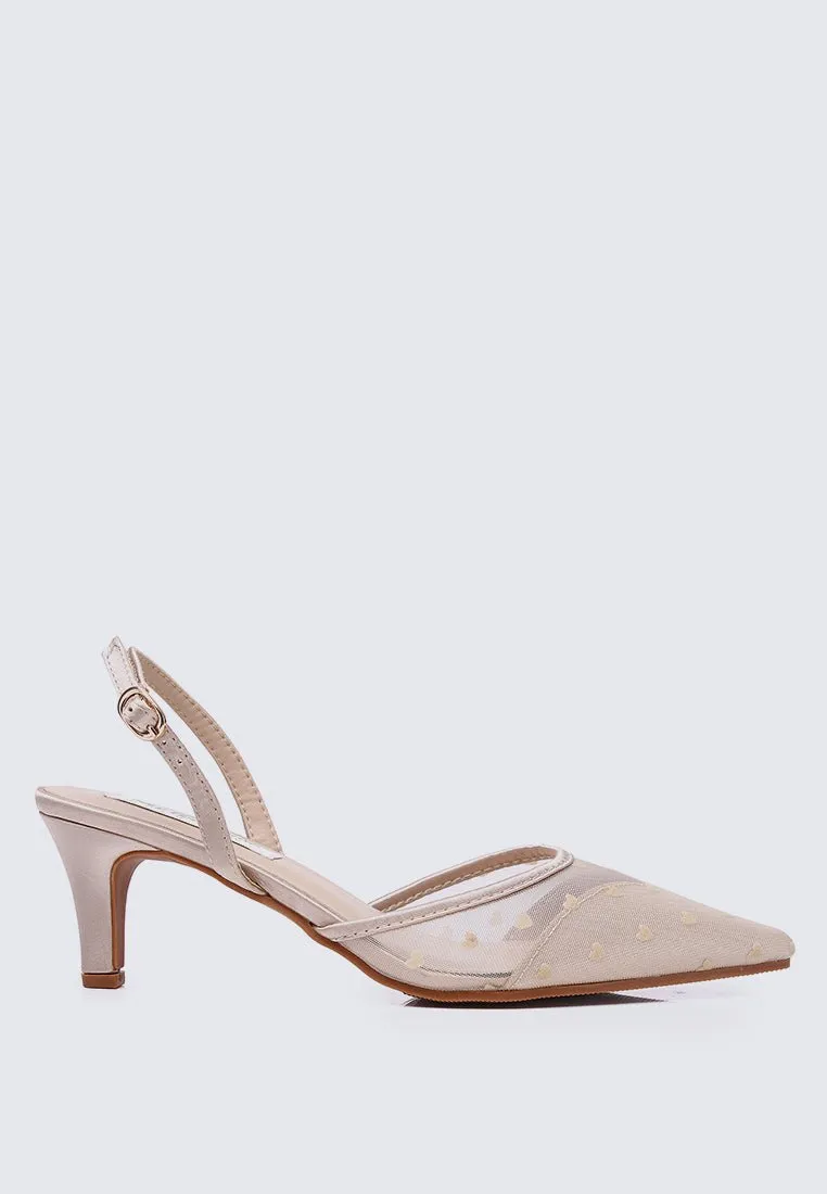 With Love Comfy Heels In Nude