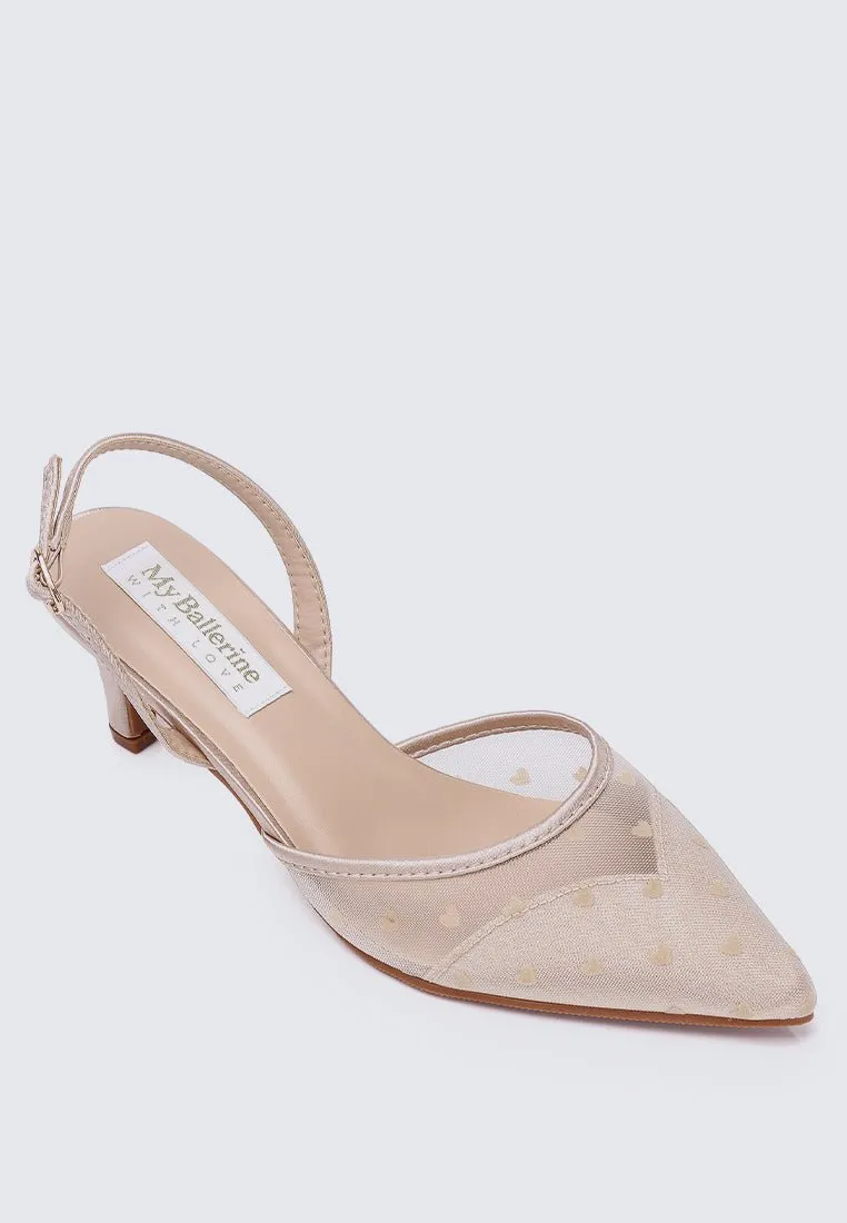 With Love Comfy Heels In Nude