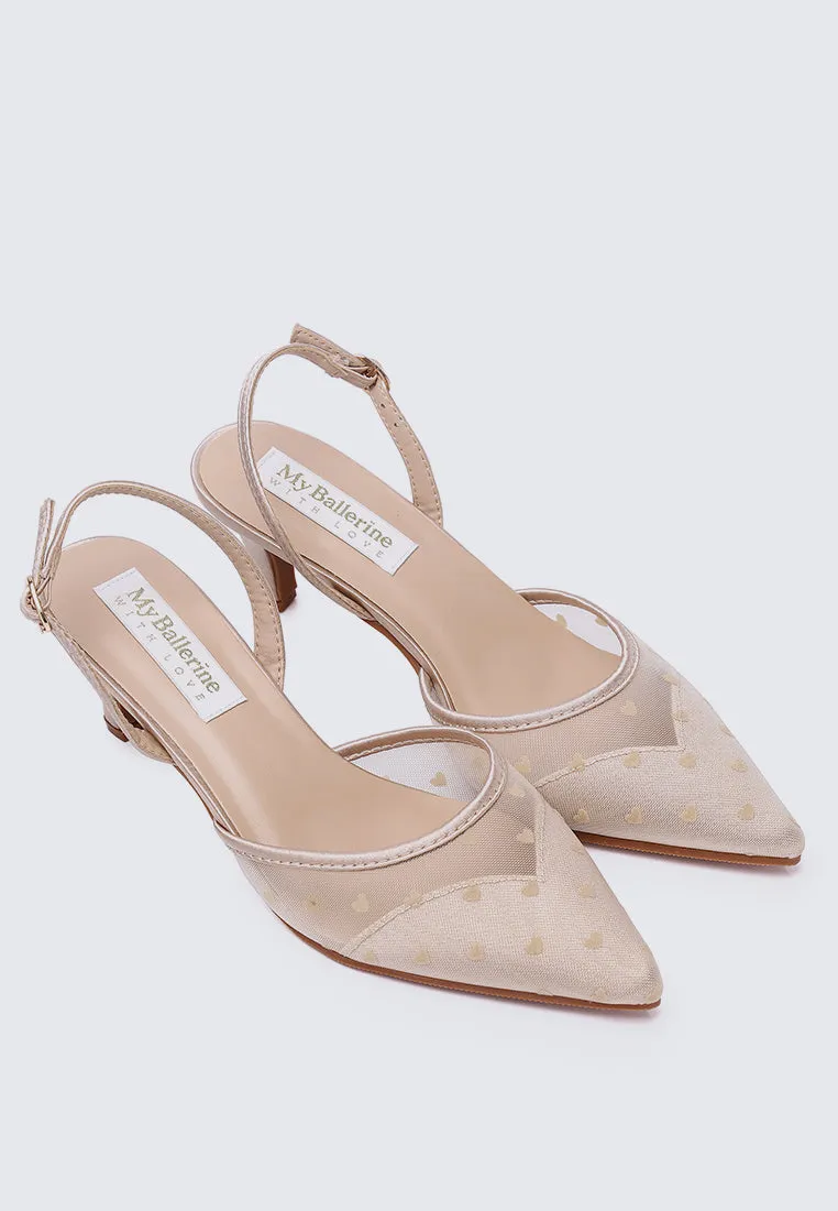 With Love Comfy Heels In Nude