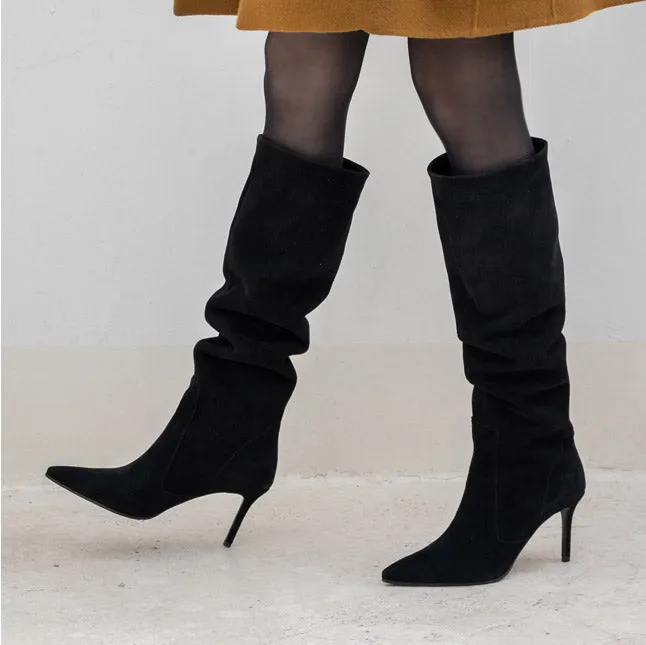 WOLLEN - suede long boots