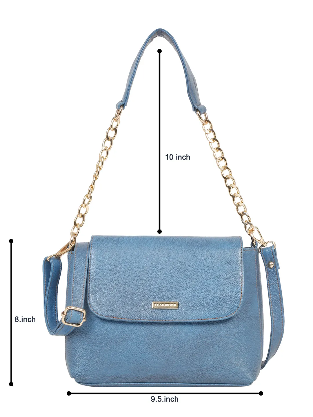Women SkyBlue Texture Leather Sling Bag - Clearance sale