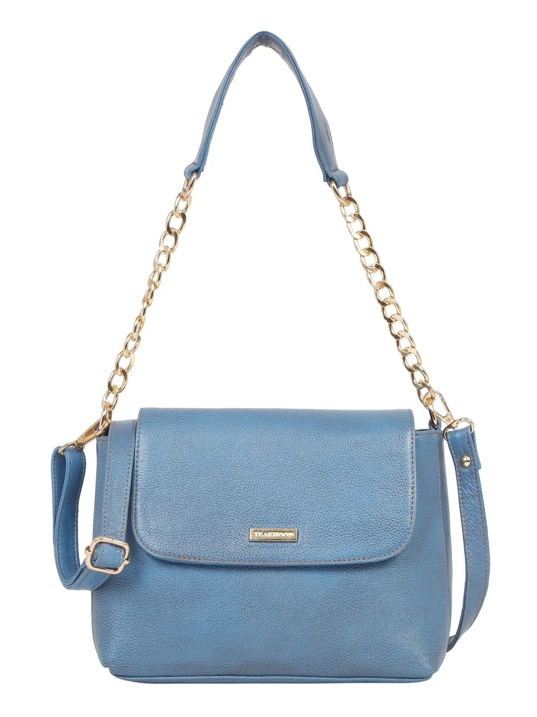 Women SkyBlue Texture Leather Sling Bag - Clearance sale