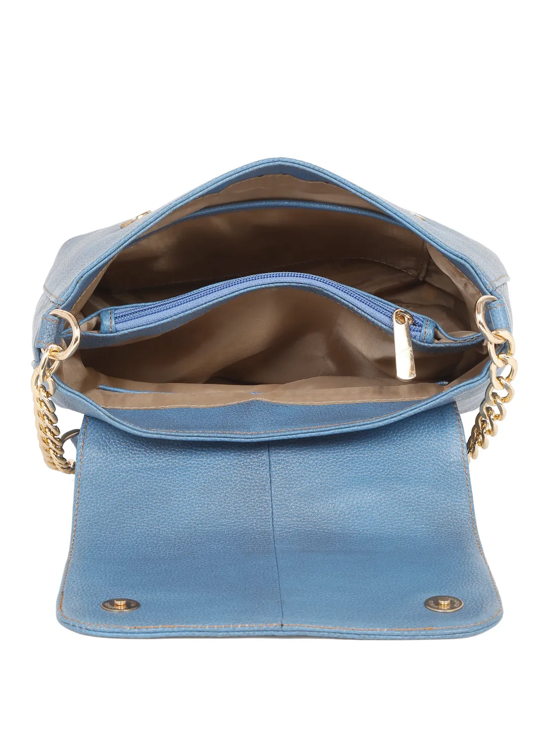 Women SkyBlue Texture Leather Sling Bag - Clearance sale