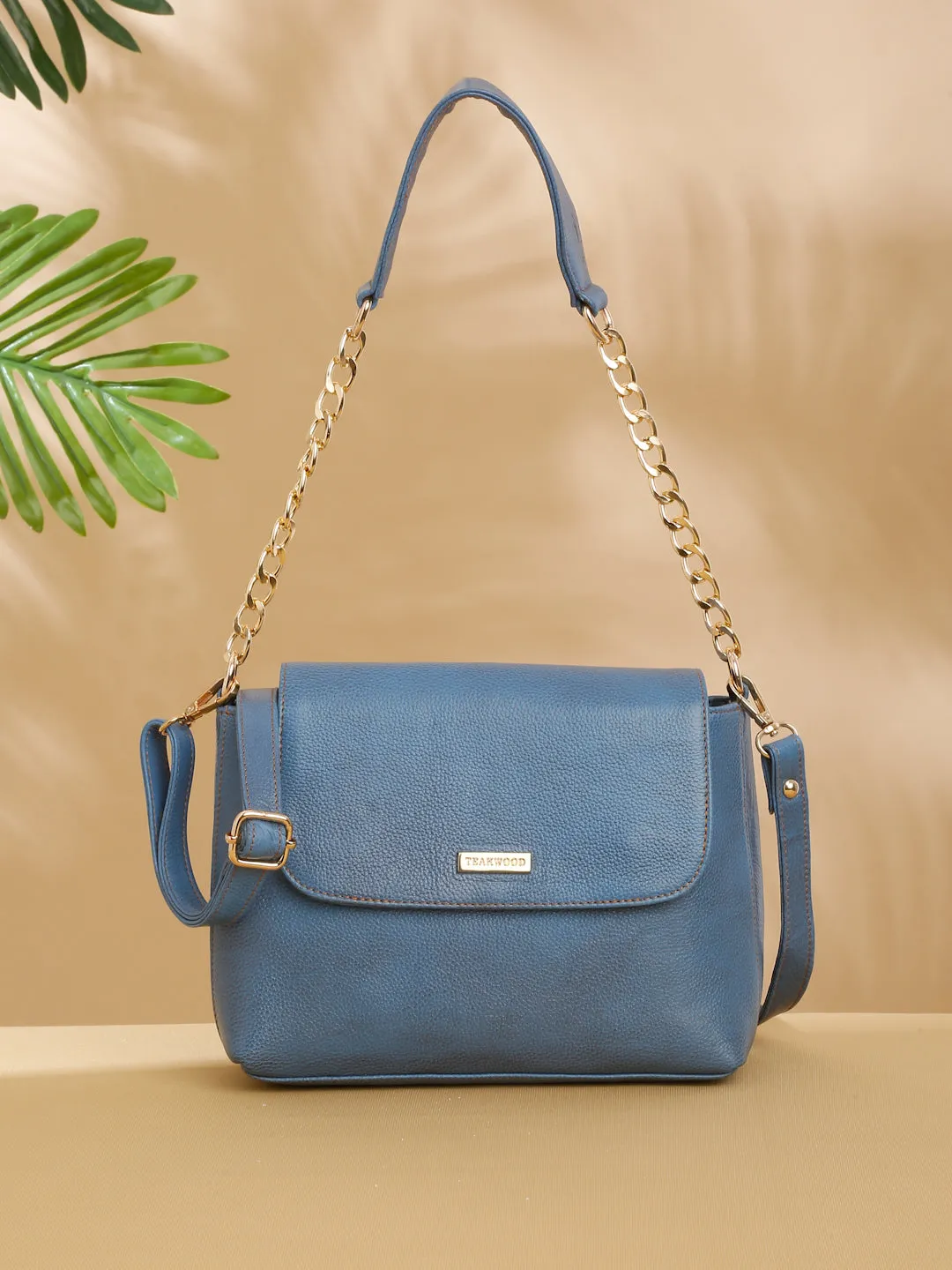 Women SkyBlue Texture Leather Sling Bag - Clearance sale