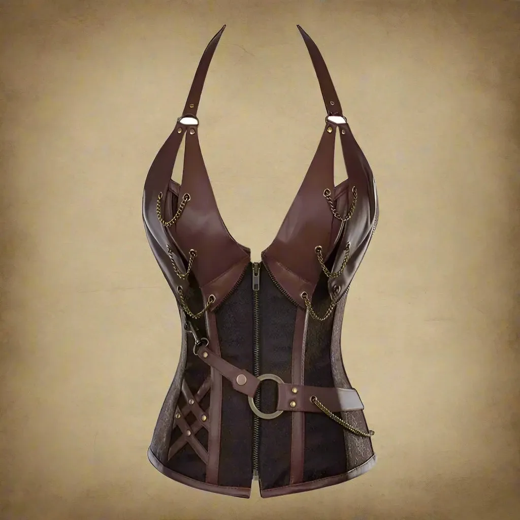 Women Viking Pirate Costume Gothic Knight Corset