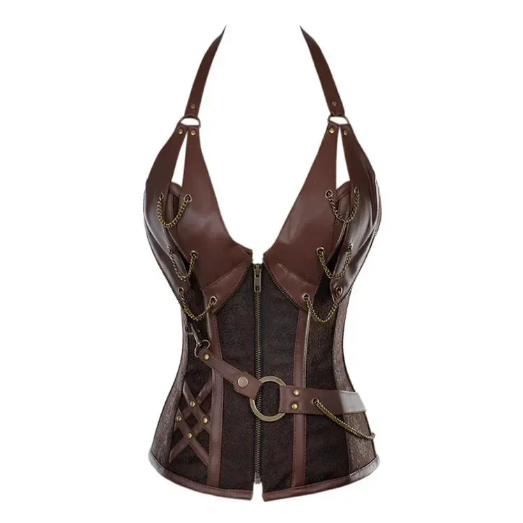 Women Viking Pirate Costume Gothic Knight Corset