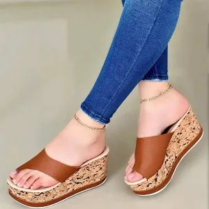 Women's Casual Toe-Ring Platform Wedge Sandals 24854743C