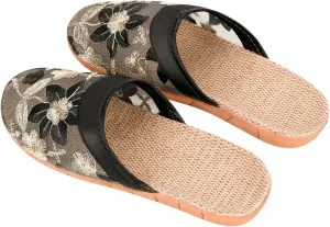 Women's Chinese Mesh Slippers Summer Chinese Floral Mesh Sandals Slides Medium Width Lightweight House Slippers