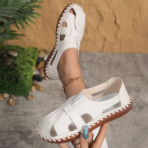 Women's Closed-Toe Flat Hollow-Out Sandals 01067207C
