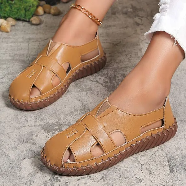 Women's Closed-Toe Flat Hollow-Out Sandals 01067207C