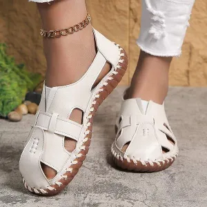 Women's Closed-Toe Flat Hollow-Out Sandals 01067207C