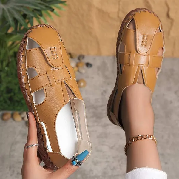 Women's Closed-Toe Flat Hollow-Out Sandals 01067207C