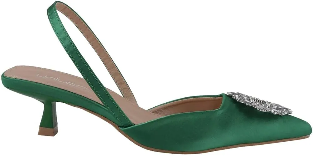 Women's Elegant Fashion Crystal Rhinestone Decor Pointed Toe High Heel Pumps Shoes Pointed-Toe Mid-Heel Pumps Crystal Bow Romantic Elegant Vacation Shoes Summer Basics Business Casual Business Chic Spring Shoes Spring Break Easter